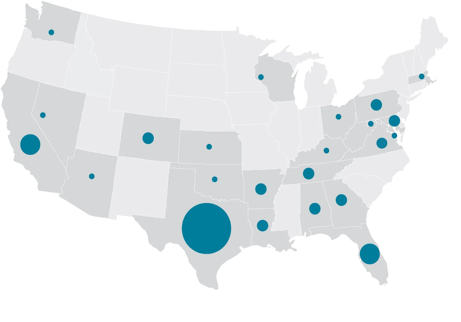 National map with bubbles - spring 2025