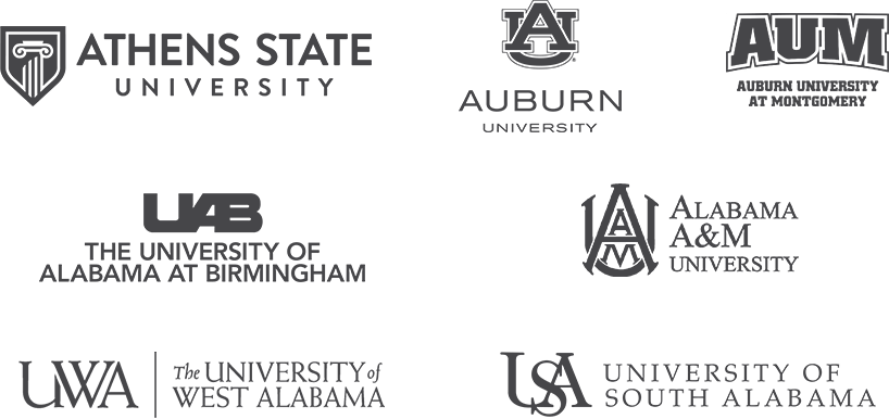 Logos of Alabama universities with UTeach programs Logos of Alabama universities with UTeach programs
