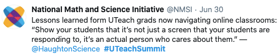  Show your students that it's not just a screen, it's an actual person who cares about them.